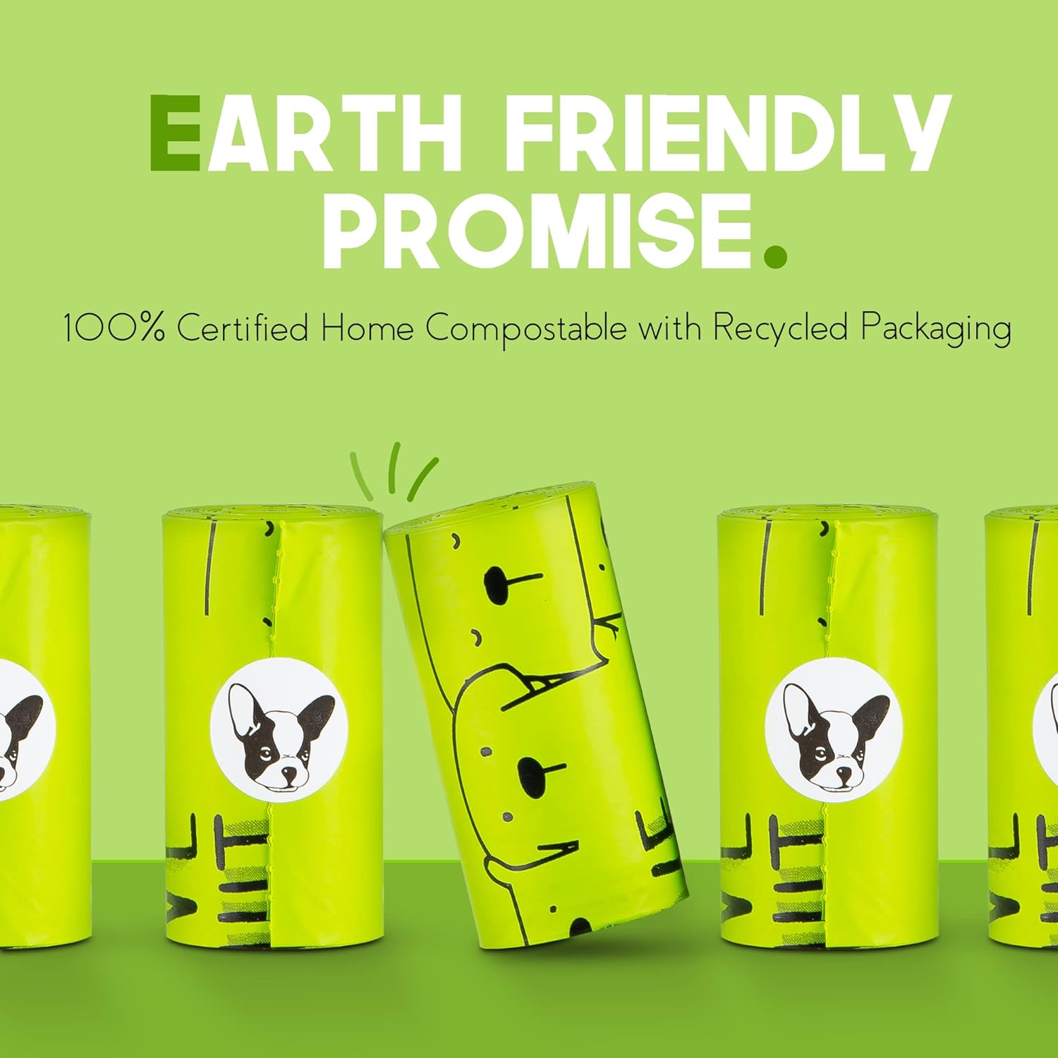 100% Certified Home Compostable Dog Poop Bags - 10% to Charity - ASTM