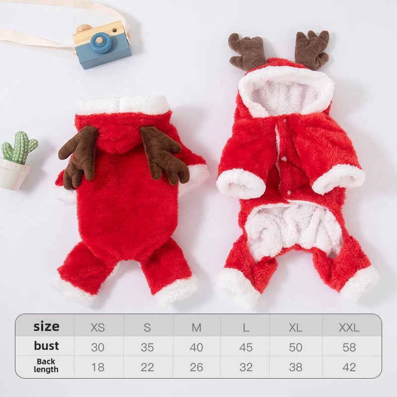 Autumn And Winter Dog Clothes Warm Thickened Coral Fleece Puppy Transformation Outfit Teddy Corgi Cat Pet Clothing