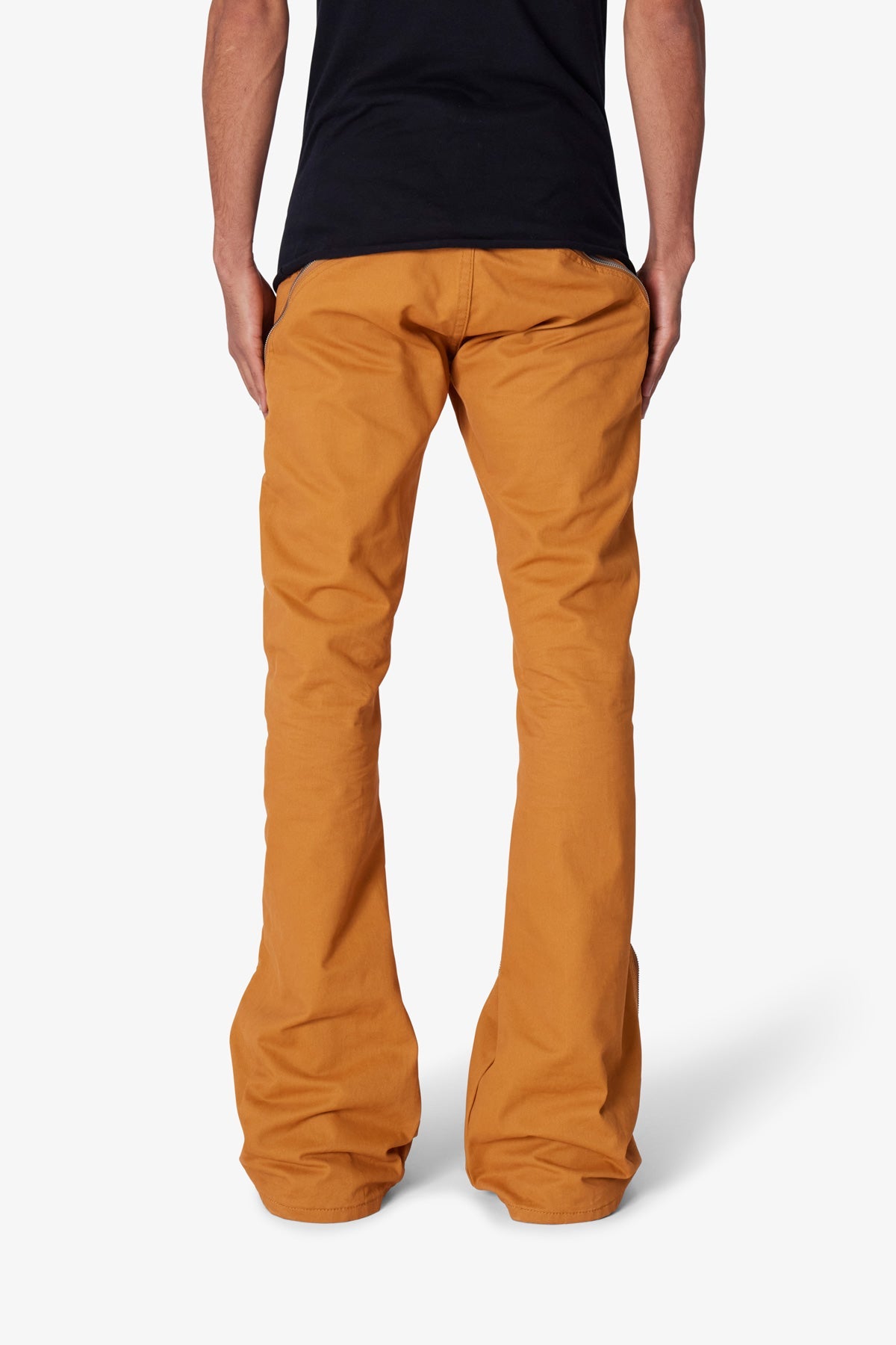 D519 Zipper Flare Denim - Orange