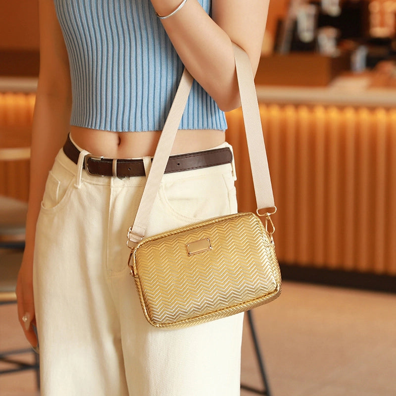 New Shiny Fashion Western Style Small Square Bag Casual All-Matching Graceful Camera Bag Mobile Phone Bag Shoulder Slanting Hanging Bags