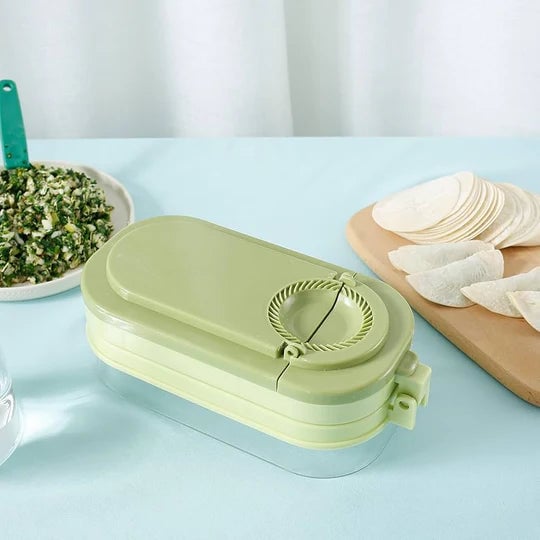 MULTIFUNCTIONAL DUMPLING MAKER MANUAL DOUGH PRESS MOLD PLASTIC STORAGE BOX FOR DUMPLINGS
