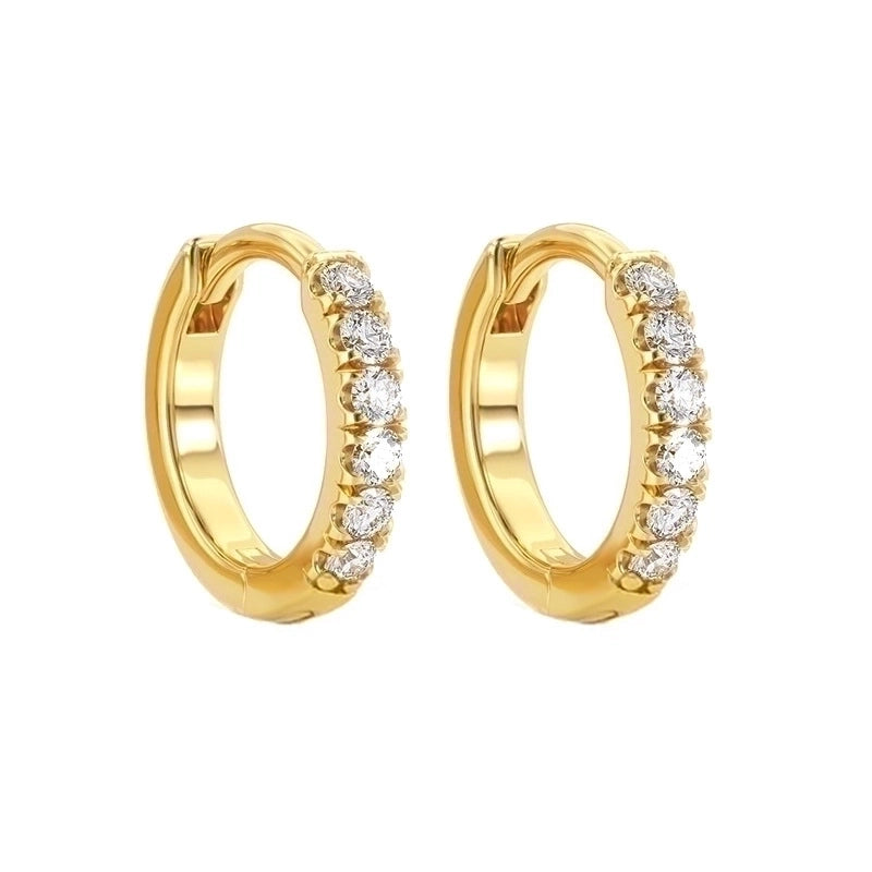 Fashion Geometric Plating Metal Artificial Gemstones Copper Earrings