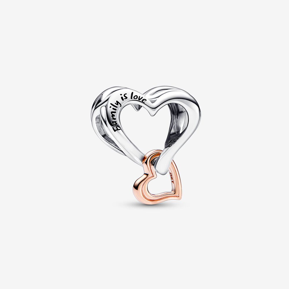 Two-tone Openwork Infinity Heart Pandora Charm