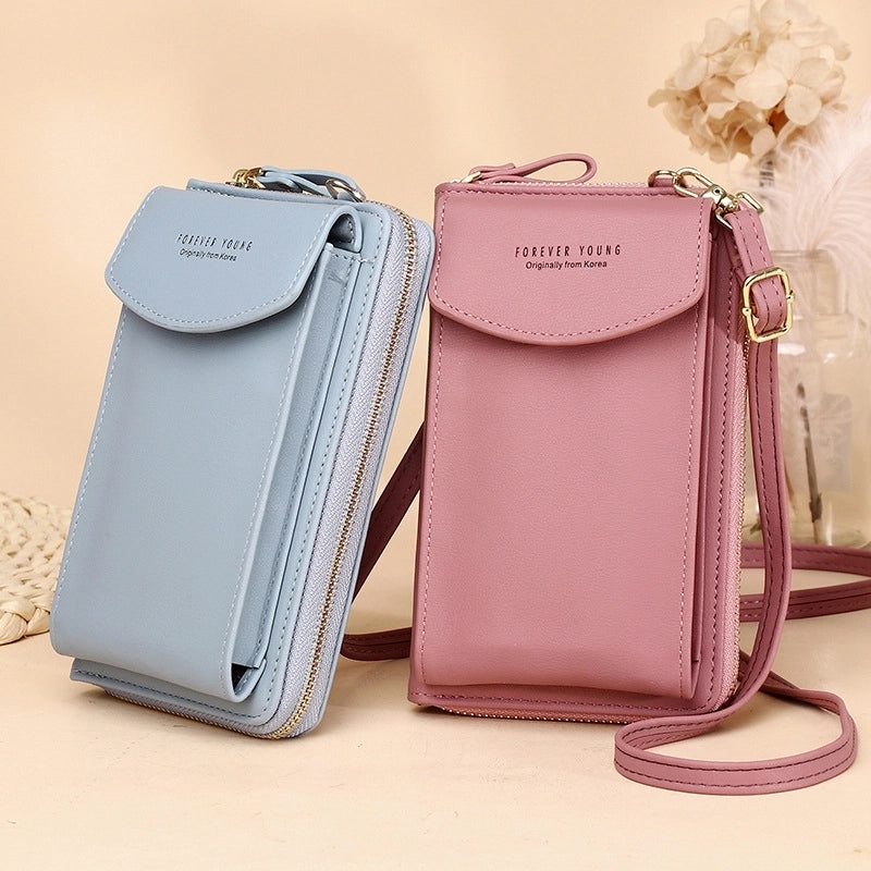 Korean Version Pu Bag Messenger Mobile Phone Bag Coin Bag Large-capacity Bag Shoulder Bag Card Bag Student Wallet