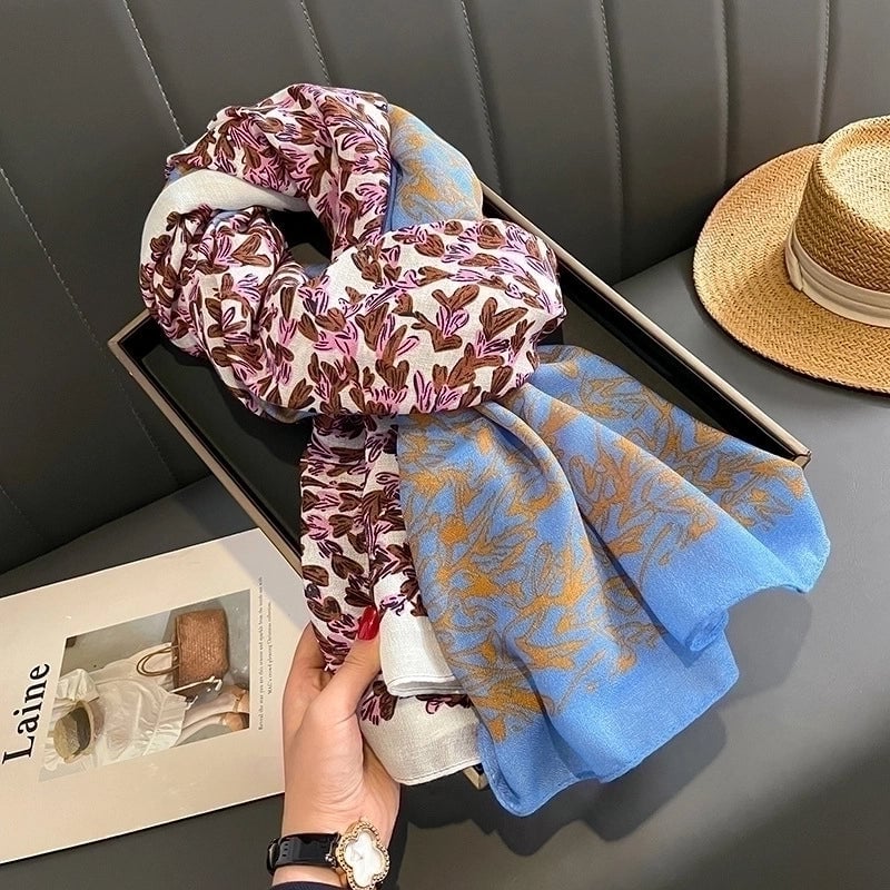 Women's Elegant Minimalist Digital Printing Polyester Silk Scarf