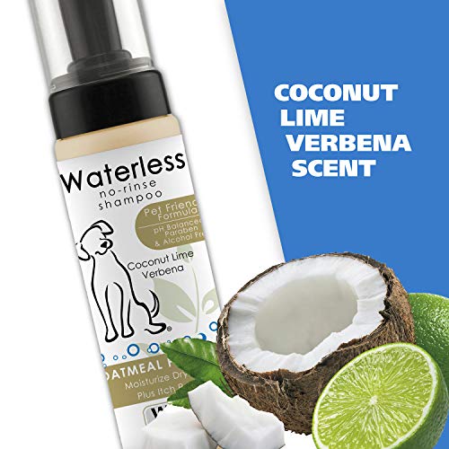 Wahl USA Pet Friendly Waterless No Rinse Shampoo for Animals – Oatmeal & Coconut Lime Verbena for Cleaning. Conditioning. Detangling & Moisturizing Dogs. Cats & Horses – 7.1 Oz - Model 820015A