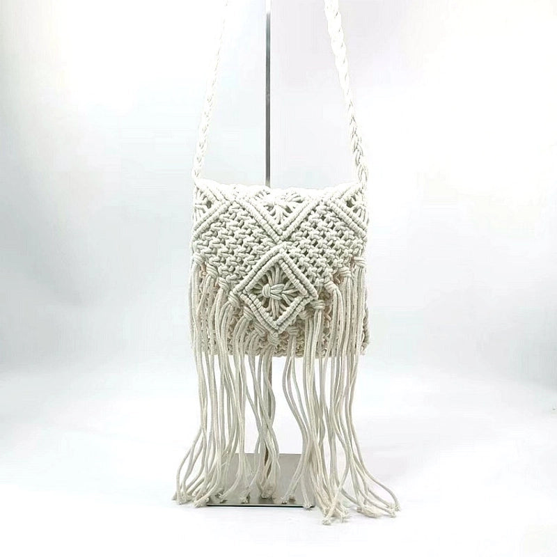 Women's Small Straw Stripe Vacation Square Flip Cover Crossbody Bag