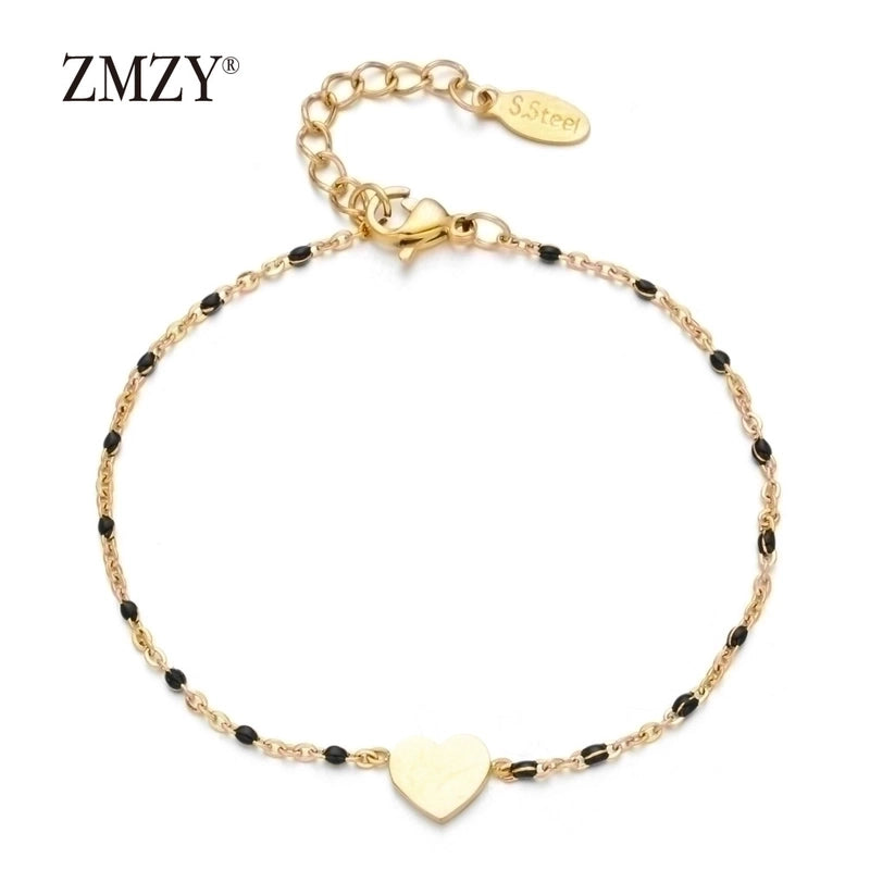 Minimalist Heart Shape Stainless Steel Plating Bracelets