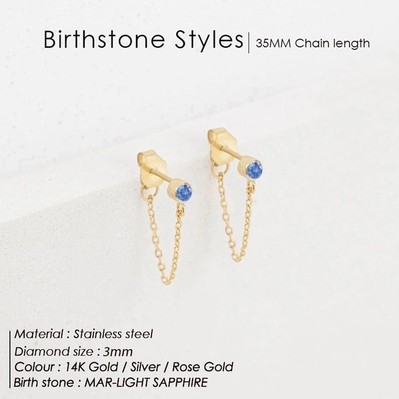 1 Pair Minimalist Geometric Inlay Stainless Steel Rhinestones 14K Gold Plated Rose Gold Plated Drop Earrings