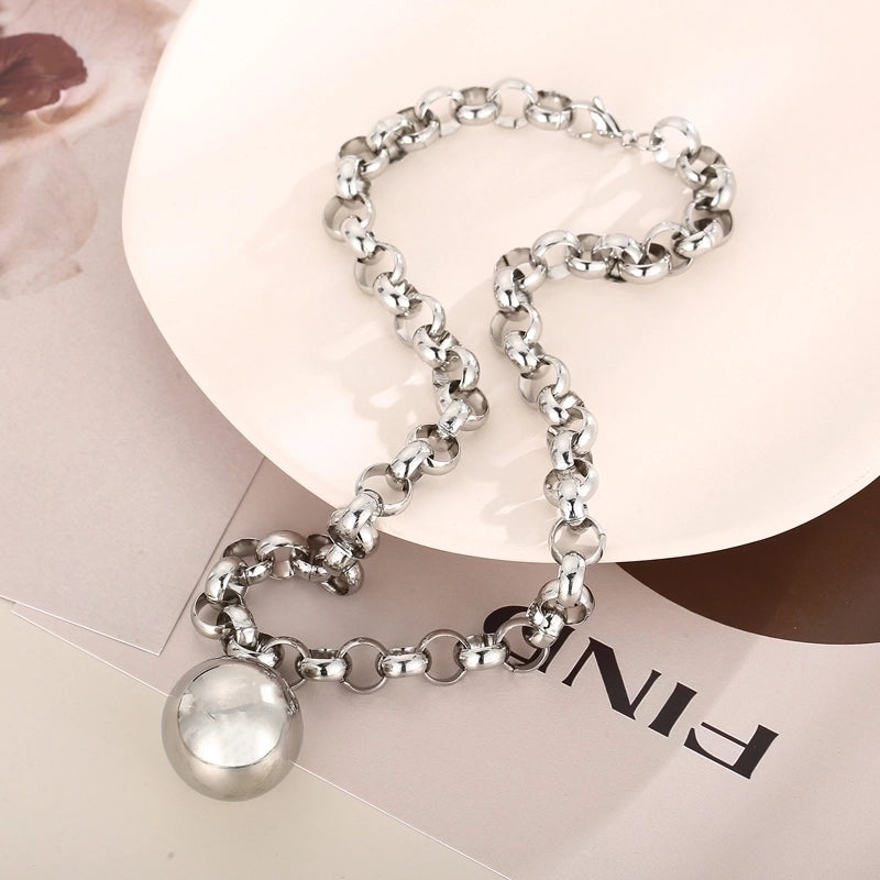 Hip-hop Geometric Stainless Steel Plating Bracelets Necklace