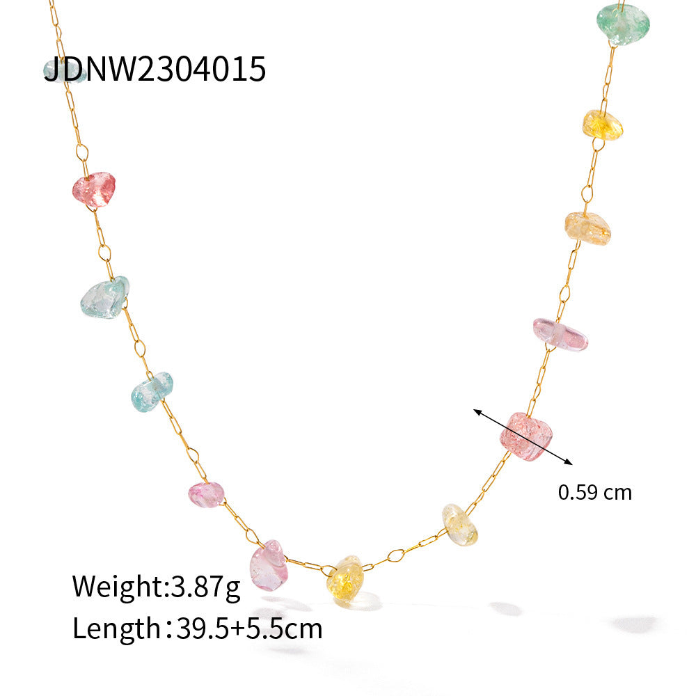 Jie Ding 18K Gold Stainless Steel Necklace Simple Jewelry Titanium Steel
