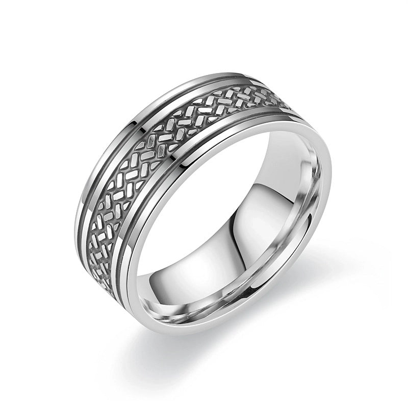 Retro Round Titanium Steel Rings In Bulk