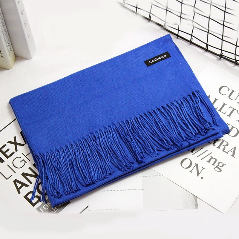 Double-sided Cashmere-like Autumn And Winter Couple Mid-length Warm  Sweet Women's Scarf Shawl