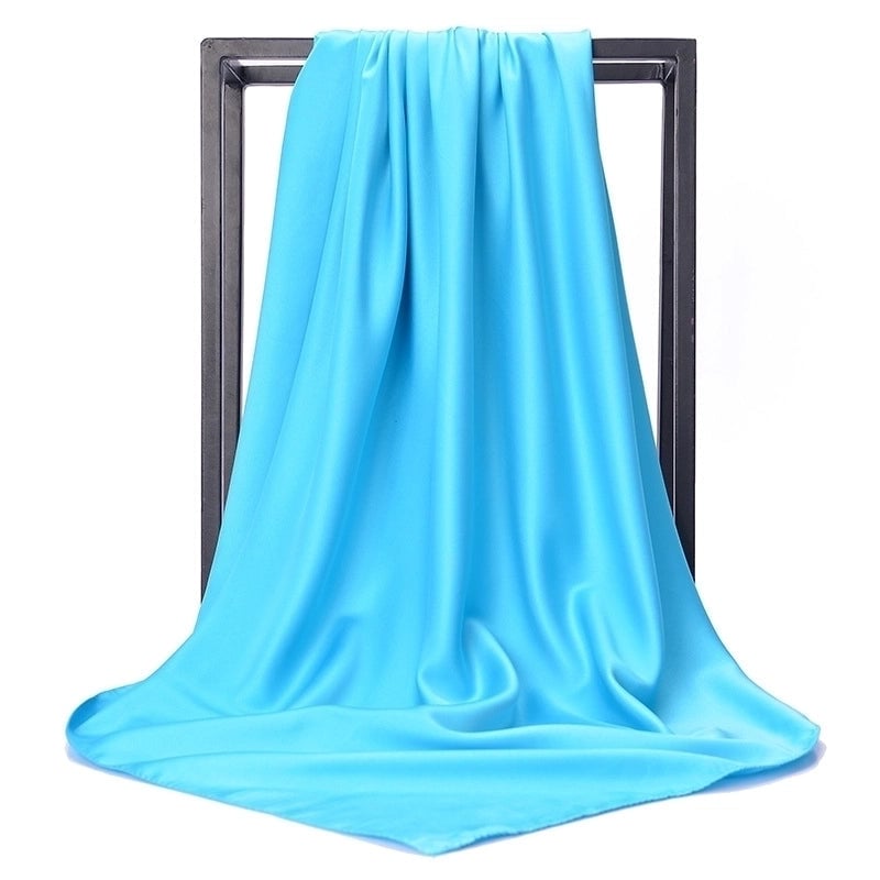 Women's Elegant Classic Style Solid Color Satin Silk Scarf