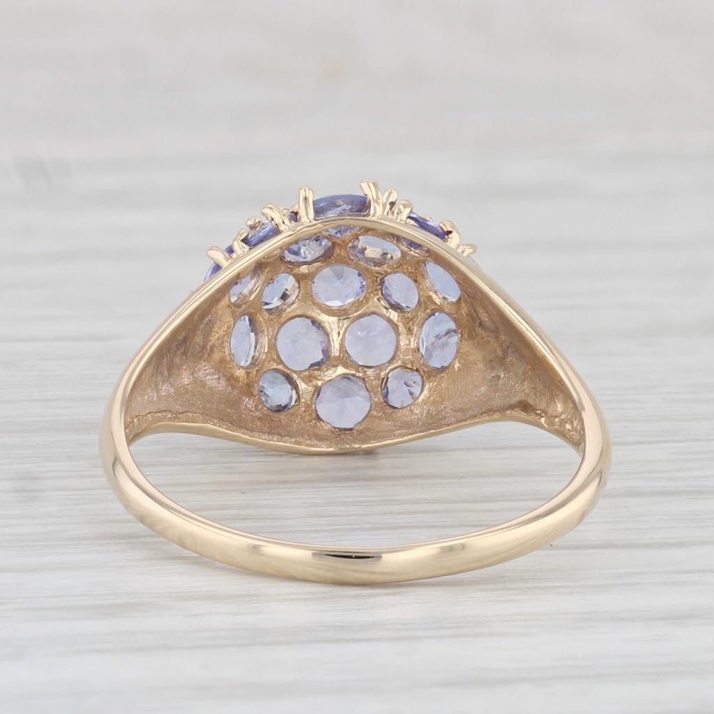 1.50ctw Tanzanite Cluster Ring 10k Yellow Gold Size 7.75