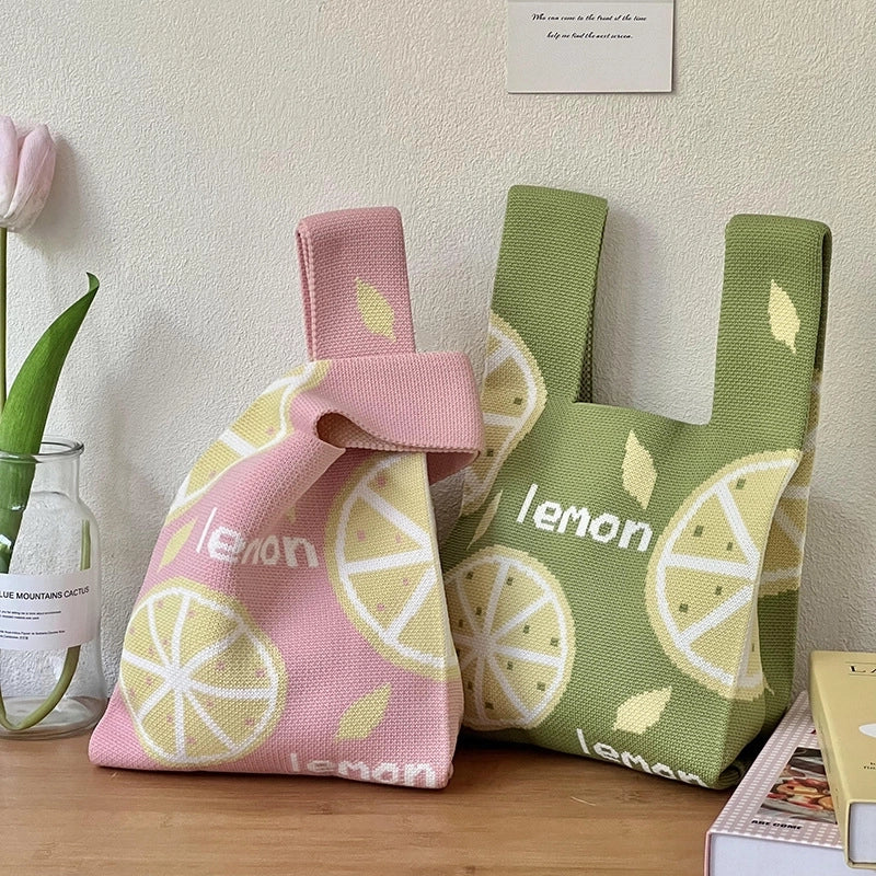 Women's Medium Polyester Letter Fruit Elegant Square Open Handbag