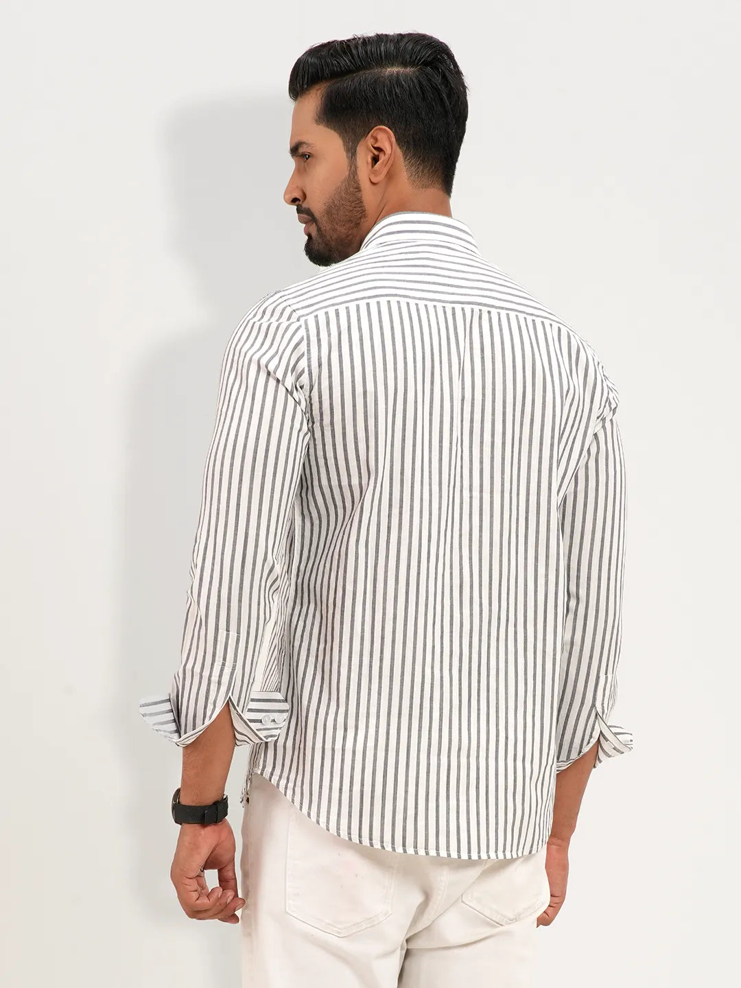 Men's Ash Stripe Full Sleeve Casual Shirt