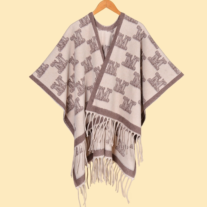 Women's Retro Graffiti Polyester Acrylic Oil Painting Shawl