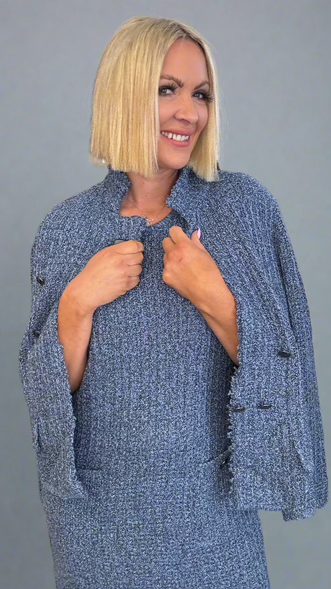 Round Neck Dress - Indigo