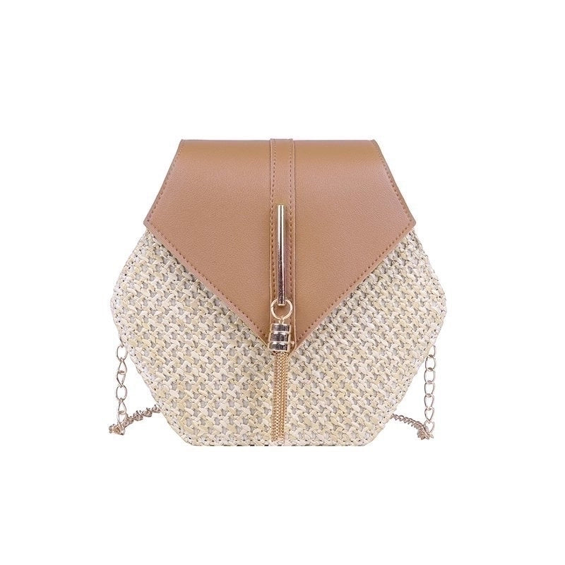 Women's Small All Seasons Straw Solid Color Streetwear Flip Cover Straw Bag