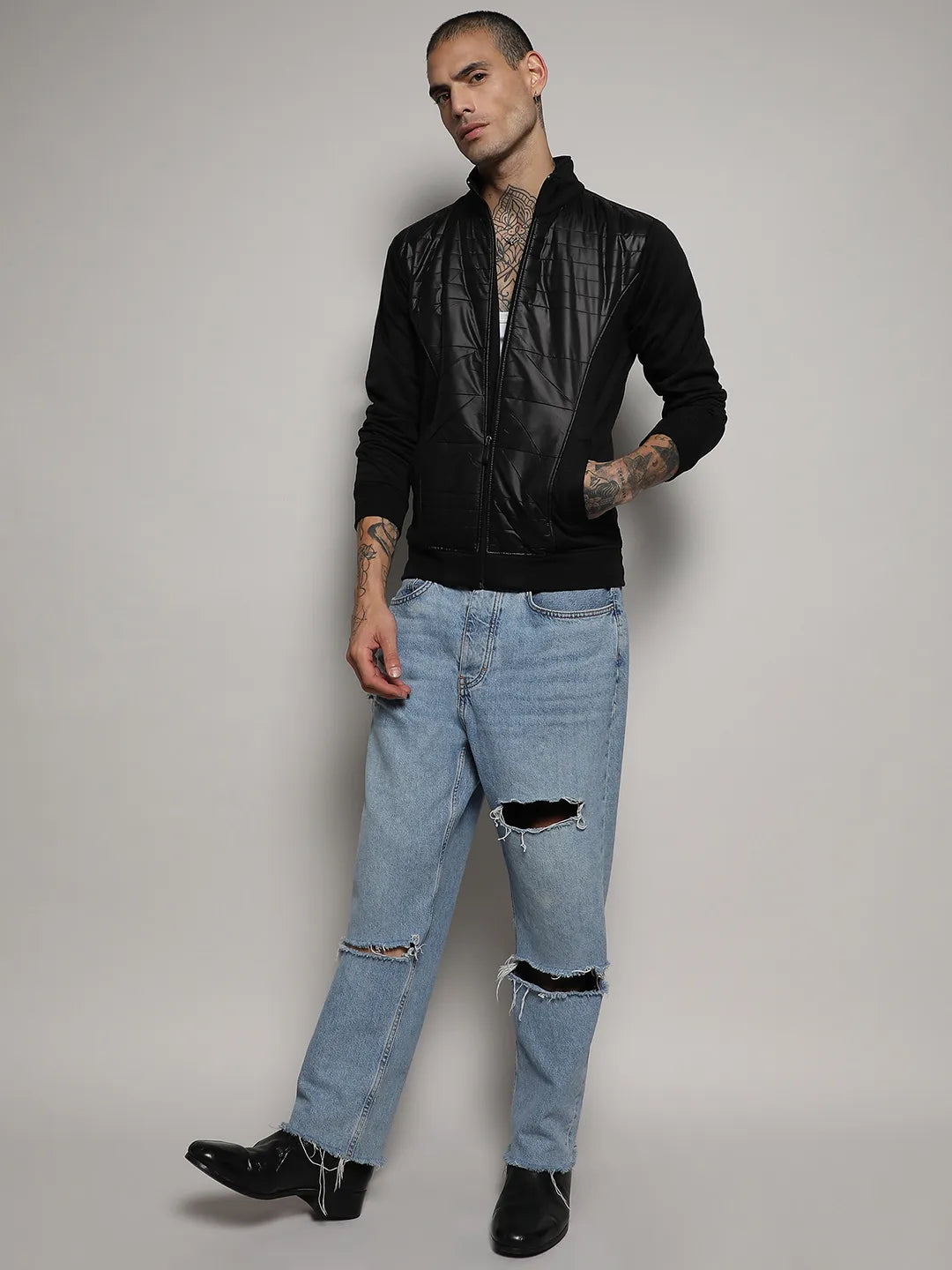 Front Jacket With Quilted Detail