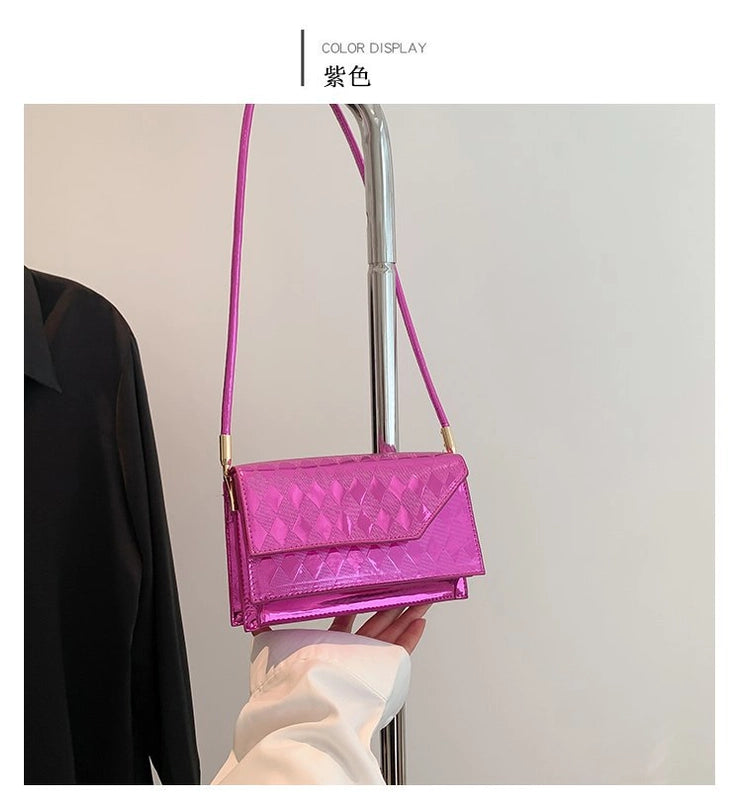 Women's Medium Pu Leather Solid Color Basic Flip Cover Square Bag