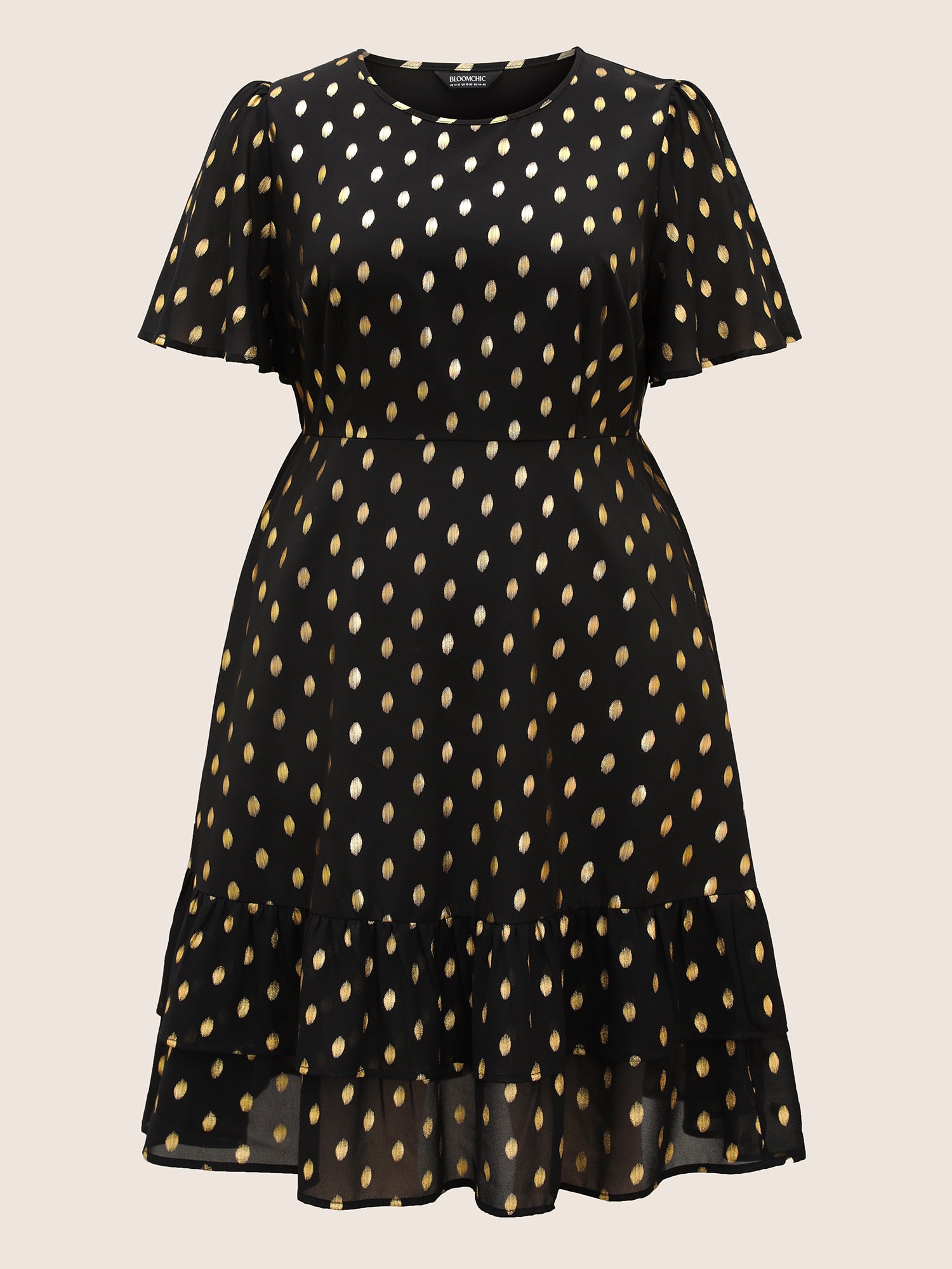 Glitter Polka Dot Patchwork Ruffles Dress