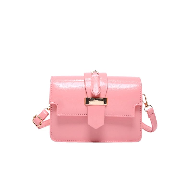 Women's Pu Leather Color Block Solid Color Streetwear Square Flip Cover Shoulder Bag Underarm Bag
