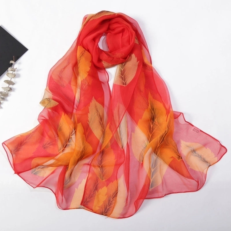 Women's Elegant Color Block Georgette Printing Silk Scarf
