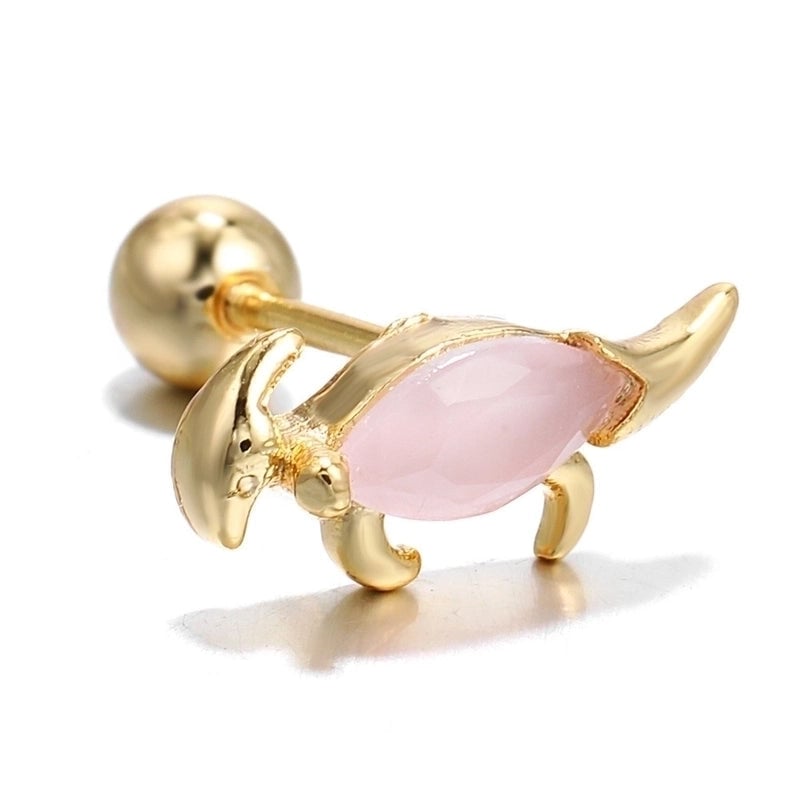 Fashion Dinosaur Bear Rabbit Copper Screw Puncture Screw Ball Ear Nail
