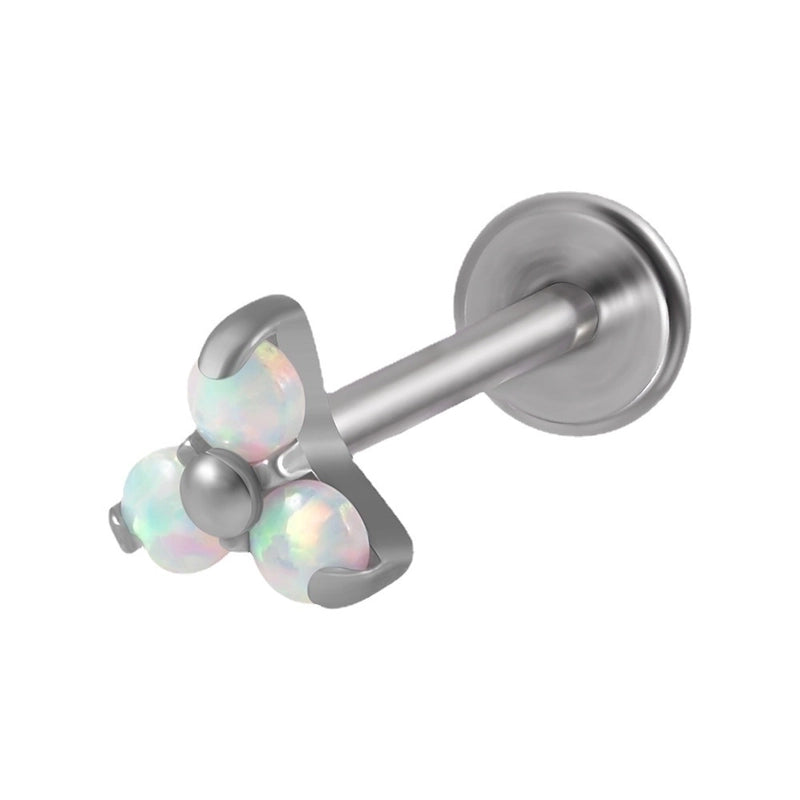 1 Piece Ear Cartilage Rings & Studs Minimalist Flower G23 Titanium Synthetic Opal Zircon Plating Inlay Synthetic Opal Zircon