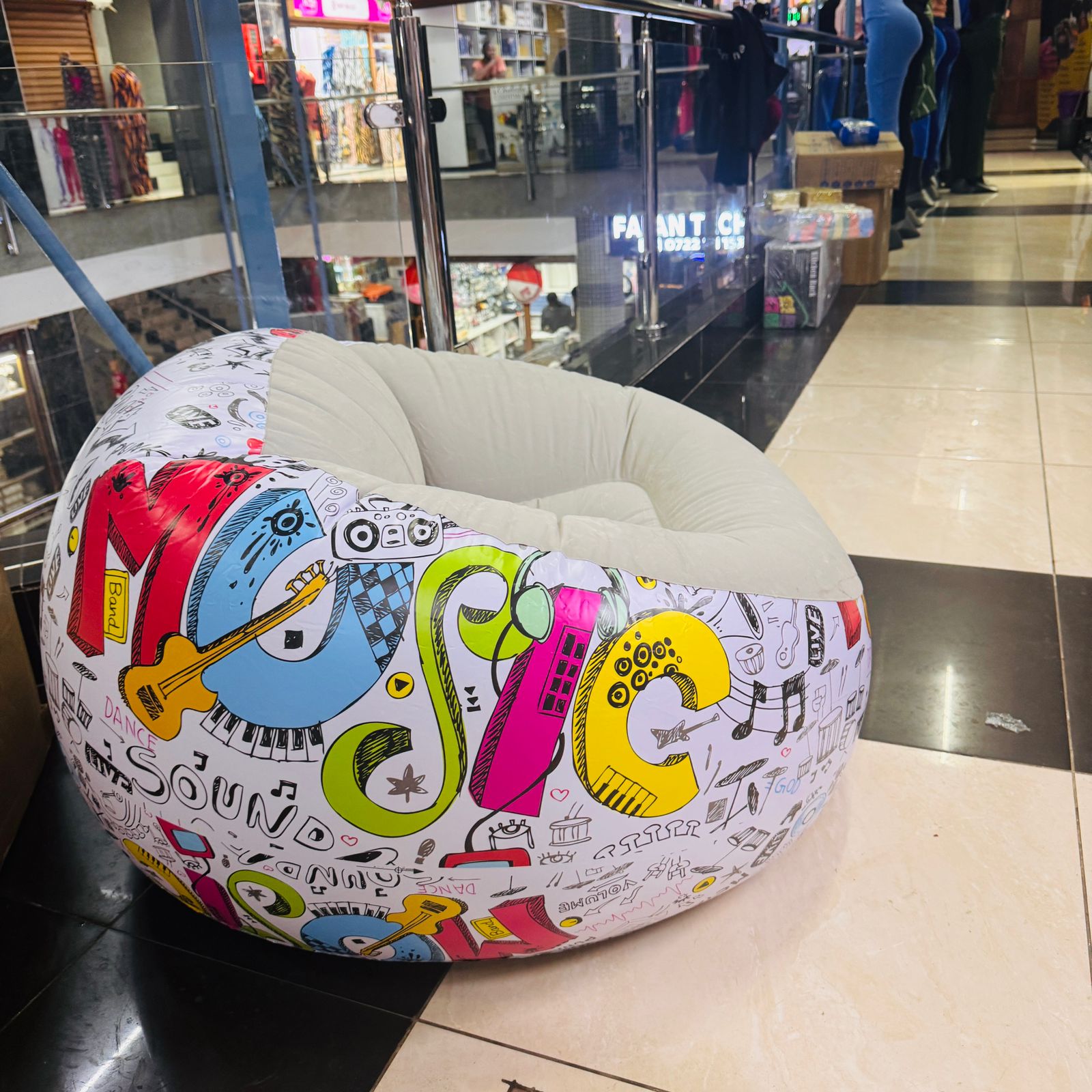 Graffiti Inflatable bean bag Airchair. Multi-Colou