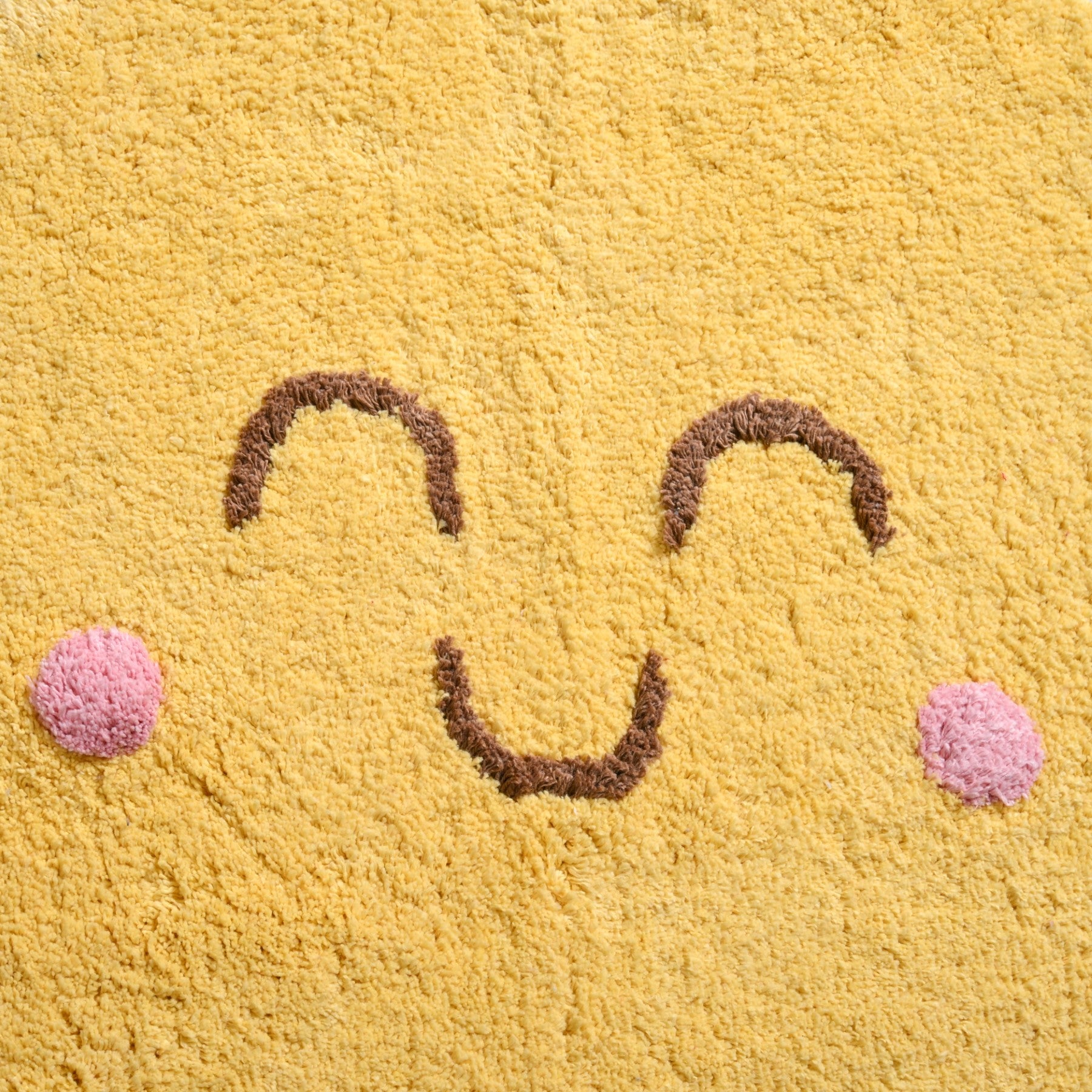 Smiley Sunshine Cotton Anti Slip Round Floor Mat 73cm