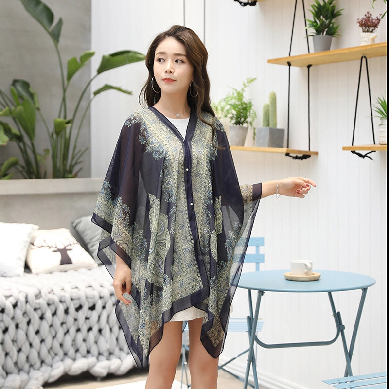 Women's Cute Sweet Printing Polyester Printing Silk Scarf