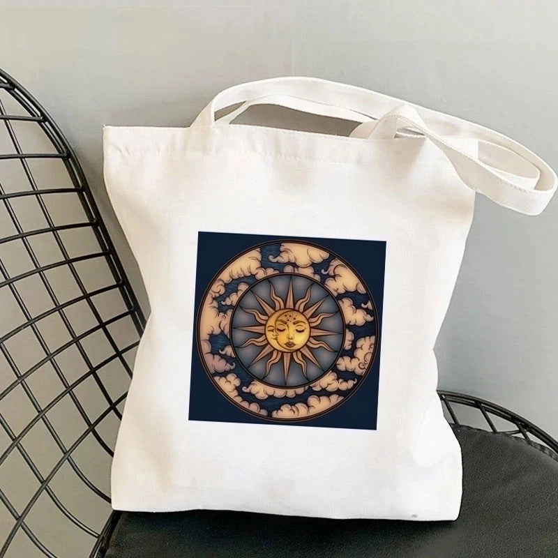 Women's Minimalist Sun Moon Shopping Bags