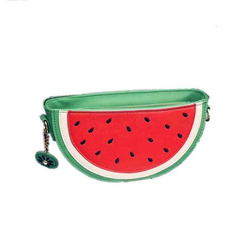 Women's Medium Pu Leather Fruit Cute Semicircle Zipper Crossbody Bag