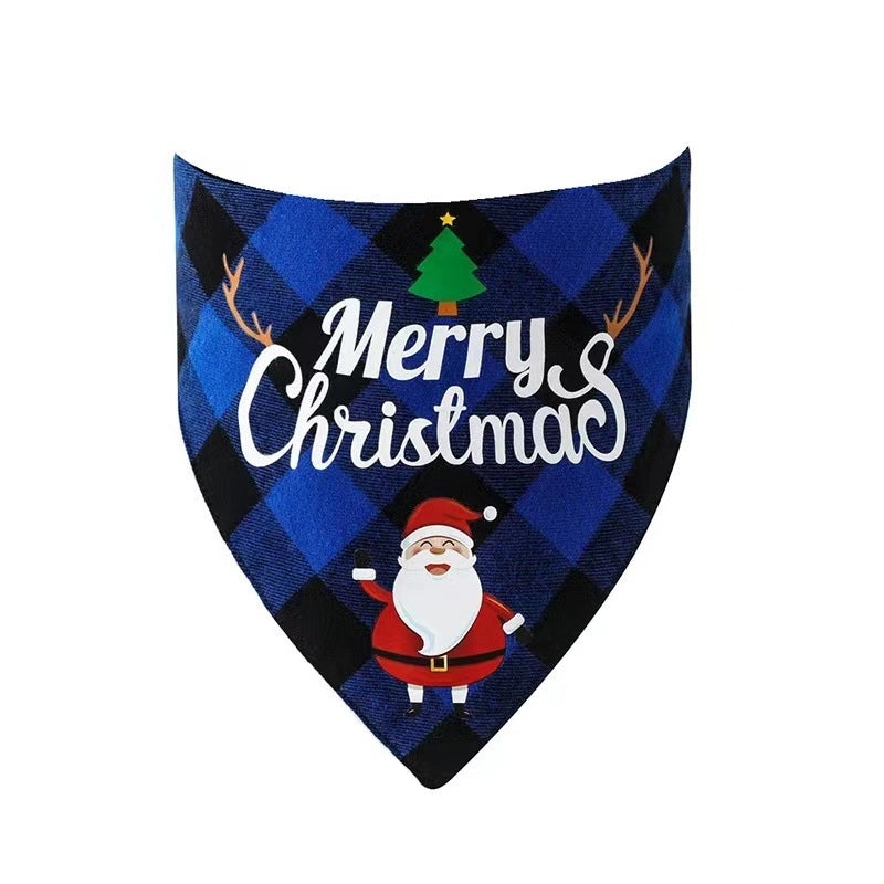 British Style Polyester Christmas Lattice Pet Saliva Towel