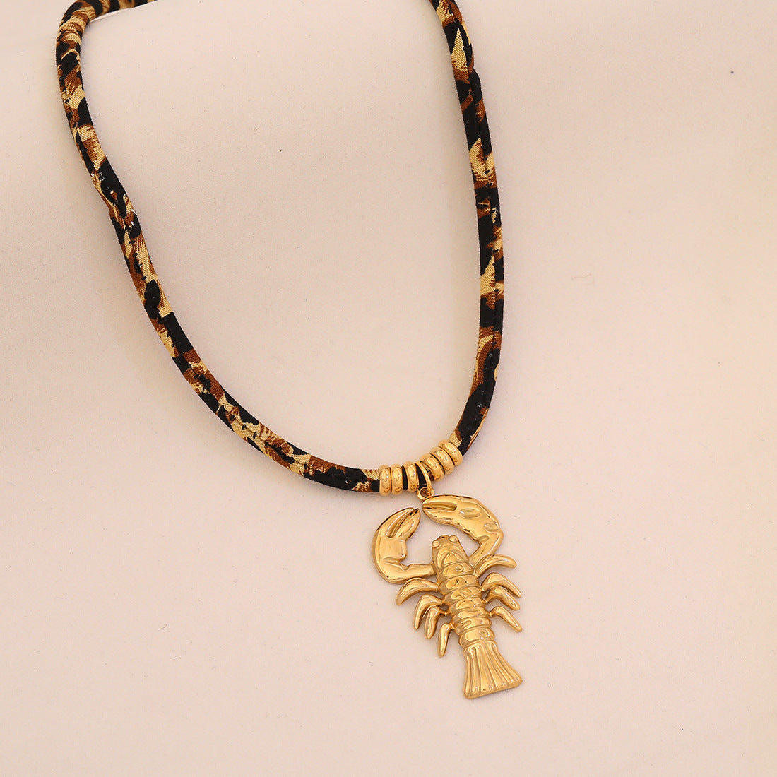 Leopard Braided Stainless Steel Necklace Love Sun Butterfly Pendant Necklace Exaggerated N1583