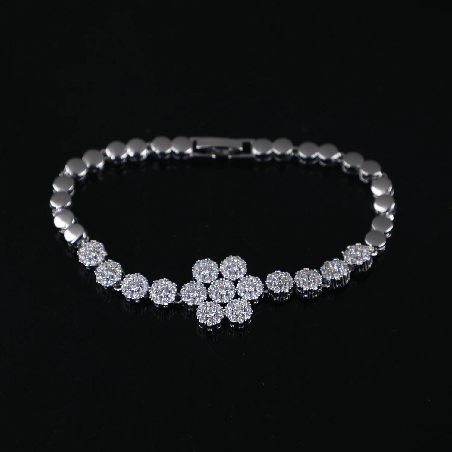 Bling Cubic Zirconia Fashion Jewelry Charm Bracelet Sparking CZ Round Tennis Bracelet Women