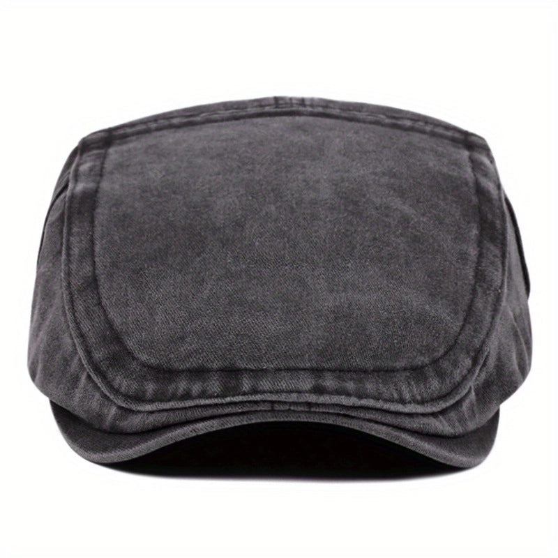 Men's Retro Classic Style Solid Color Short Brim Beret Hat