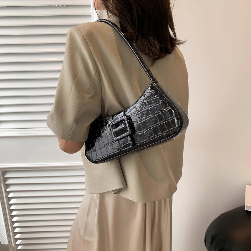 Women's Small All Seasons Pu Leather Elegant Shoulder Bag Underarm Bag