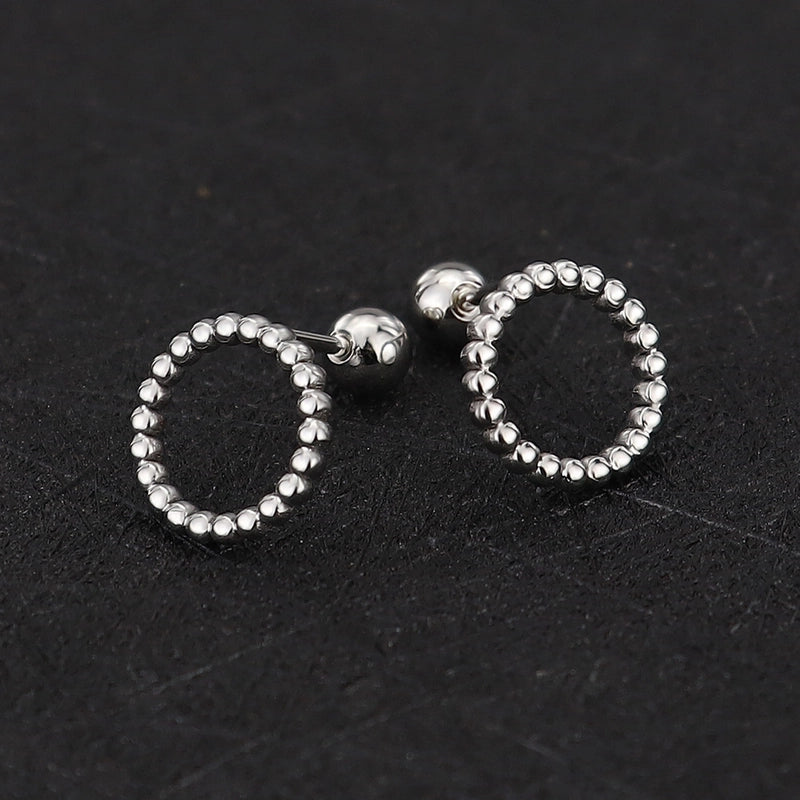 1 Piece Cute Minimalist Geometric Animal Crown Plating Titanium Steel Ear Studs
