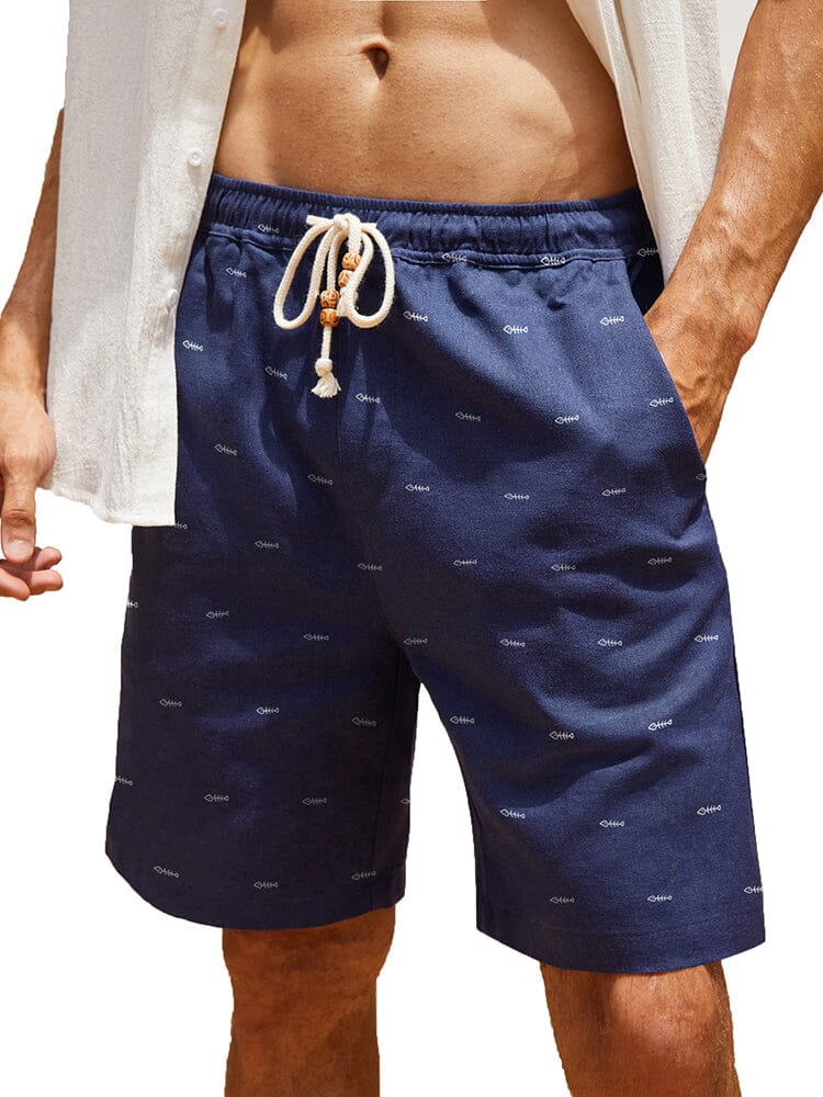 Casual Printed Linen Holiday Shorts (US Only)