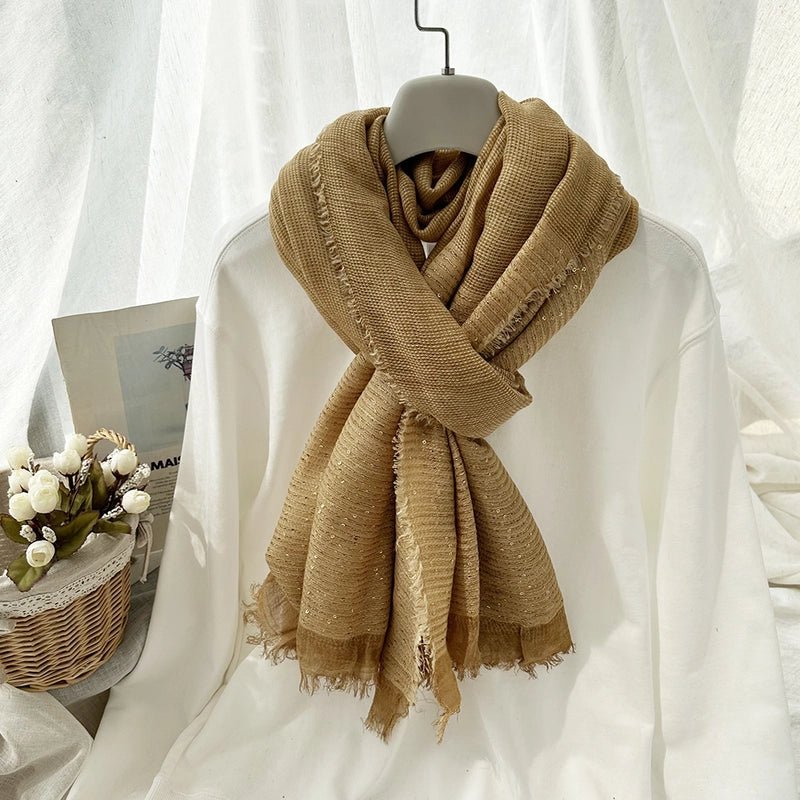 Unisex Retro Sweet Solid Color Artificial Cotton Scarf