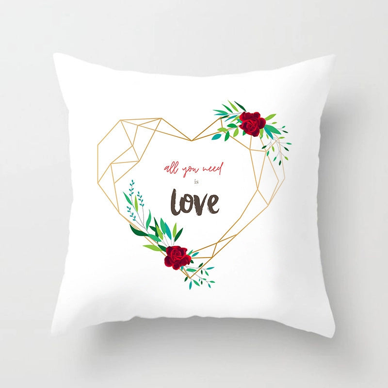 Modern Style Pastoral Letter Plant Linen Pillow Cases Couch & Sofa Decor