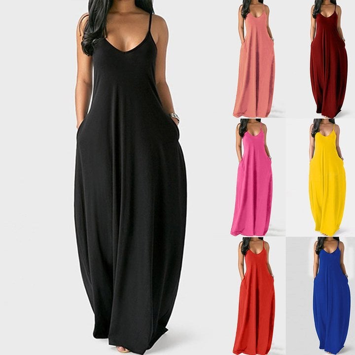 💥Solid Slant Pocket Dress💥 (FREE SHIPPING+ UP TO 49.49% OFF Discount)