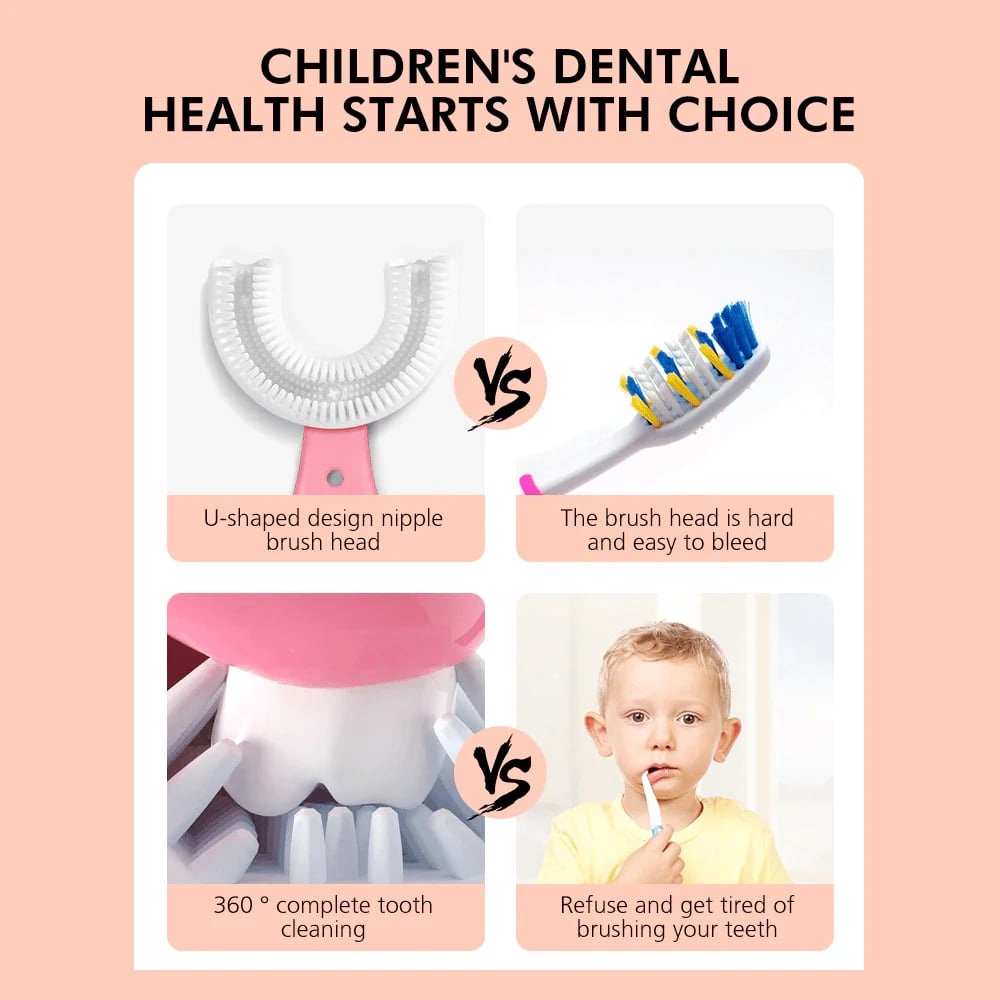 (🔥🔥🔥 Last Day Promotion 50% OFF) U-shaped children's toothbrushBuy More Save More!&Buy 3 Free Shipping)