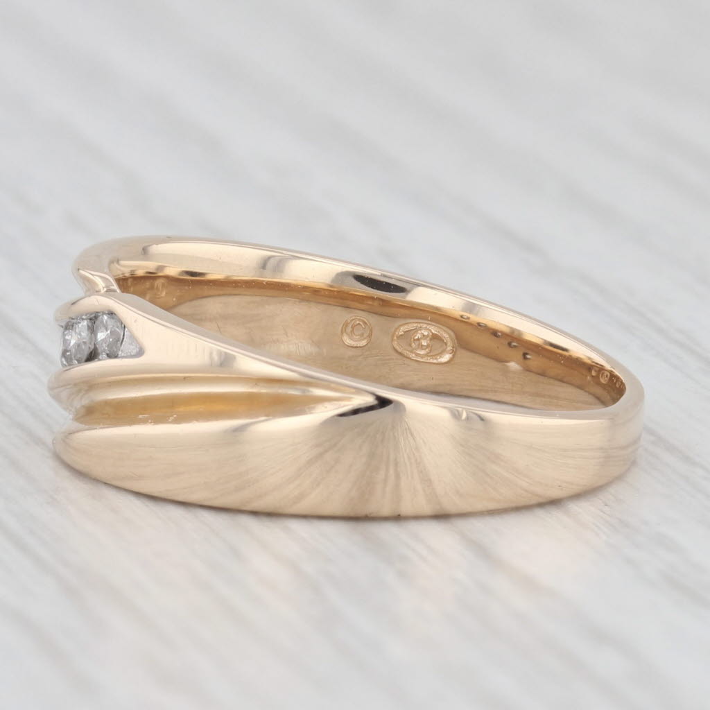 0.15ctw Diamond Men's Wedding Band 14k Yellow Gold Size 8.5 Ring