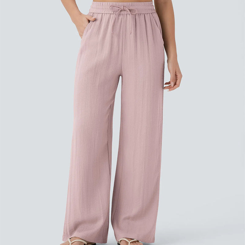 🔥LAST DAY SALE - 49% OFF🎁Lightweight Summer Linen Pants Solid Color Drawstring Casual Pants - Breathable & Skin-Friendly