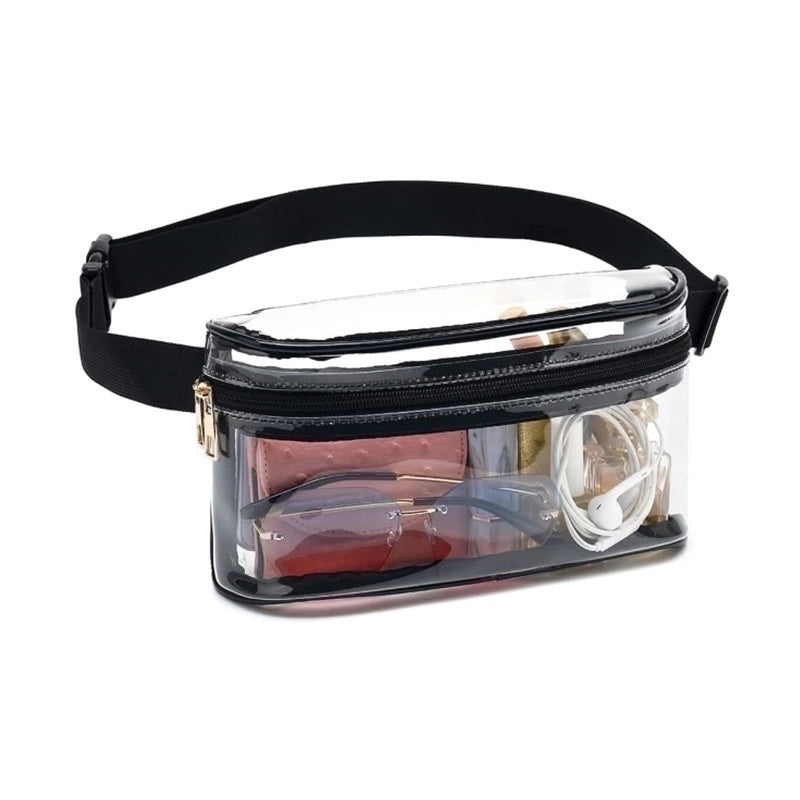 Unisex Classic Style Color Block Pvc Waist Bags
